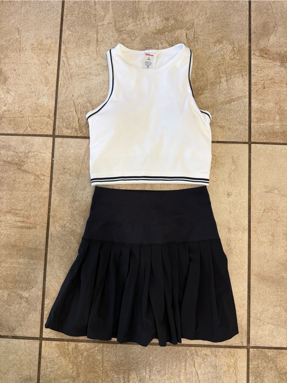 Wilson Black Midtown Tennis Skirt (XS) with Brami (S)